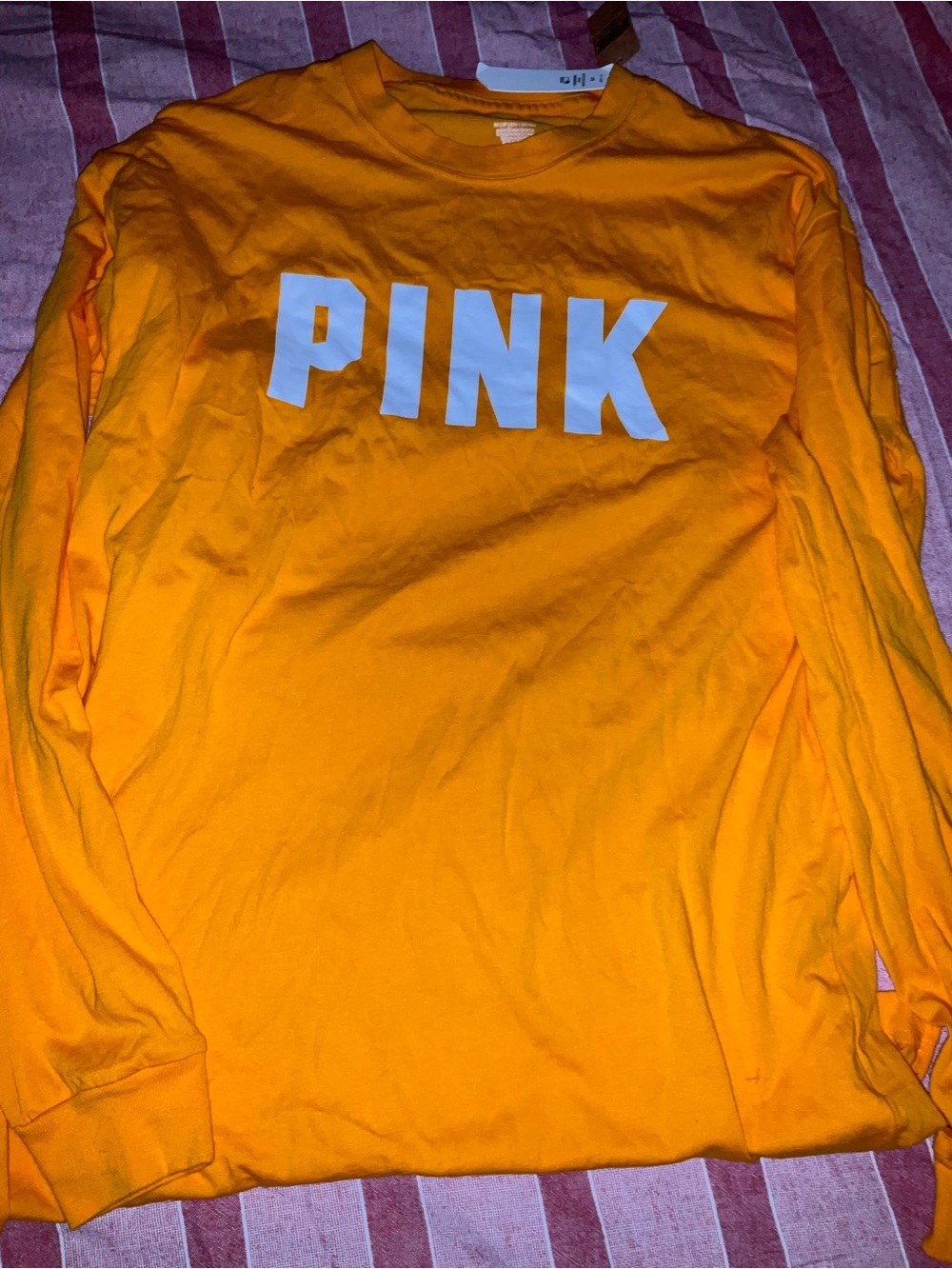 PINK Victoria's Secret yellowLong-Sleeve Graphic Tee - Women’s